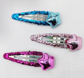 Hana Jewel 12 Pcs Sparkling Dazzle Small Glitter Star-Shaped Tic Tac Hair Clips - Colorful & Stylish Hair Pins for Girls (Multicolor)